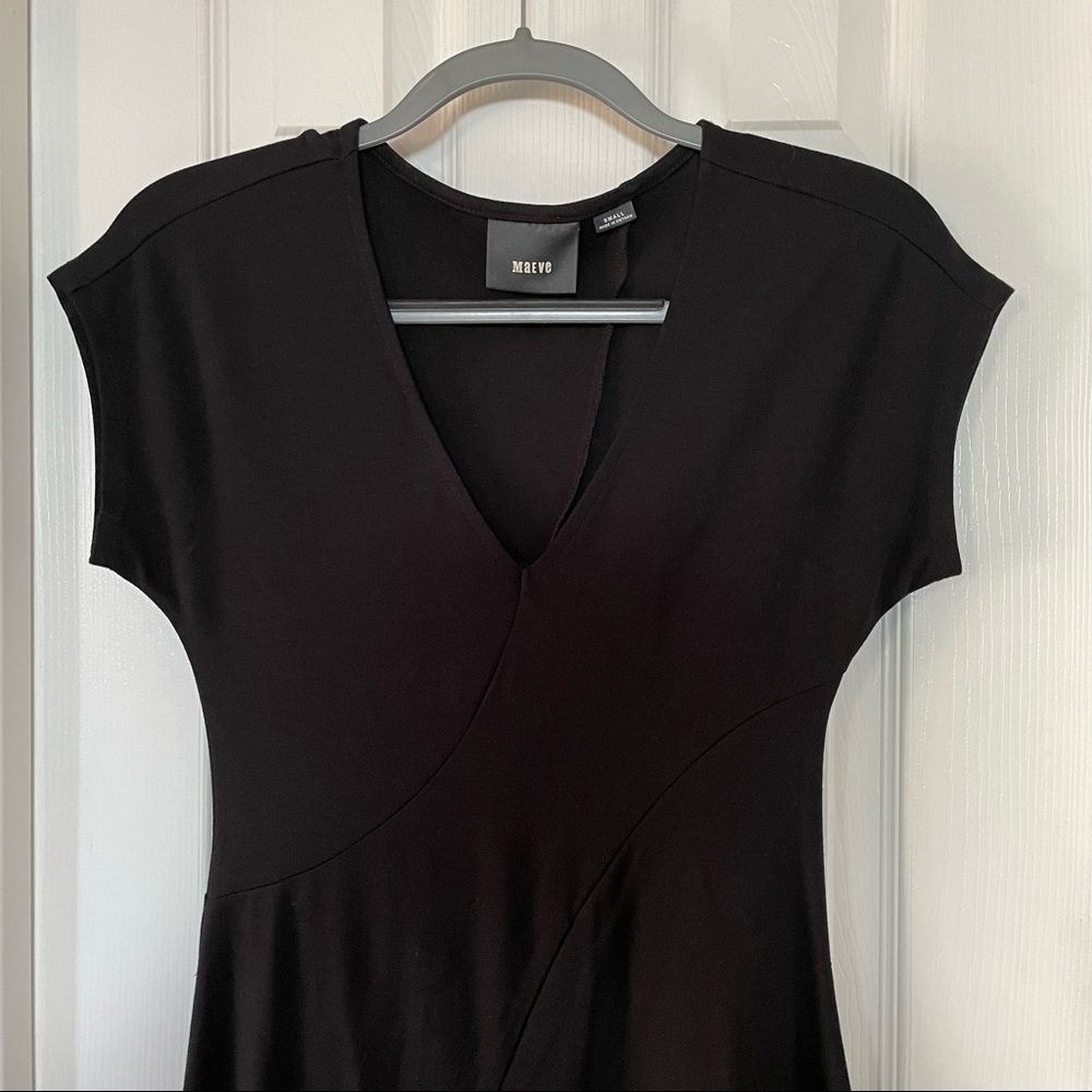 NWOT Anthropologie Maeve black ponte knit Amelia midi dress - Picture 4 of 11